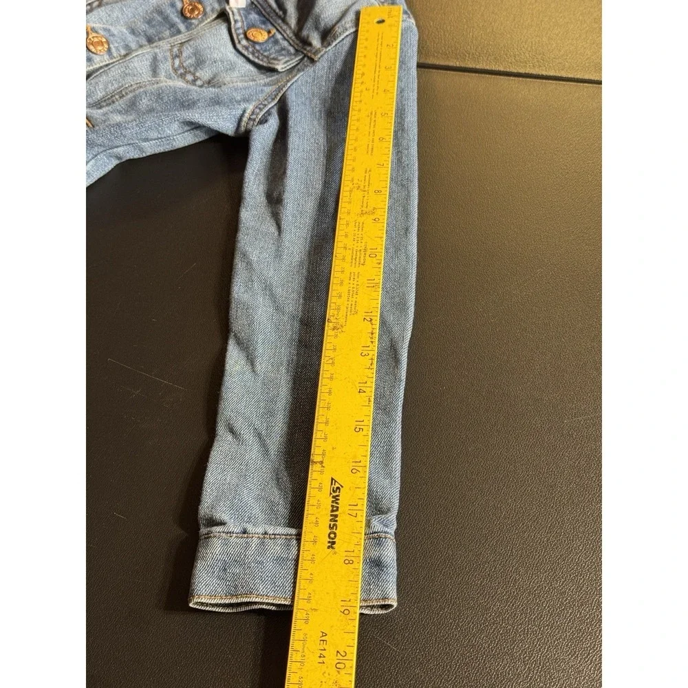 Tommy Bahama Girls Distressed Denim Jacket‎ Size 8 Excellent Condition